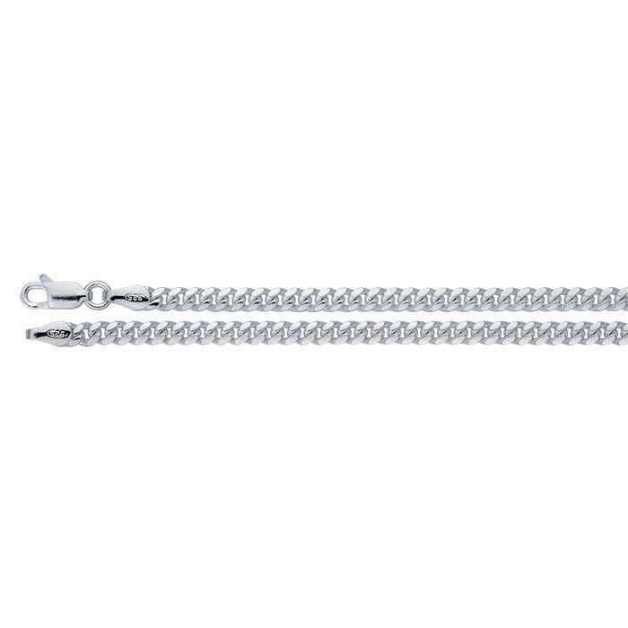 diamond-cut curb chain with lobster clasp